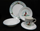 ❤️ NEW 5-pc Corelle OUTER BANKS Dinnerware PLACE SETTING Lighthouse Nautical