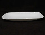 ❤️ 1 Corelle PURE WHITE Winter 10x5 APPETIZER TRAY Serving Platter Oblong Fish Plate