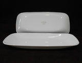 ❤️ 2 Corelle PURE WHITE Winter 10x5 APPETIZER TRAYS Serving Platters Oblong Fish