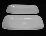 ❤️ 2 Corelle PURE WHITE Winter 10x5 APPETIZER TRAYS Serving Platters Oblong Fish