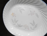 ❤️ NEW Corelle PINK TRIO 12.25 x 10 SERVING PLATTER Entree Plate *Pink Floral Grey Rim