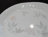 ❤️ NEW Corelle PINK TRIO 12.25 x 10 SERVING PLATTER Entree Plate *Pink Floral Grey Rim