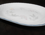 ❤️ NEW Corelle PINK TRIO 12.25 x 10 SERVING PLATTER Entree Plate *Pink Floral Grey Rim