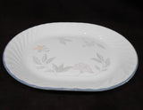 ❤️ NEW Corelle PINK TRIO 12.25 x 10 SERVING PLATTER Entree Plate *Pink Floral Grey Rim