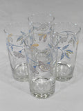 ❤️ 4 Corelle PINK TRIO 16-oz TUMBLER GLASSES Iced Tea Peach Blue Floral Blossoms