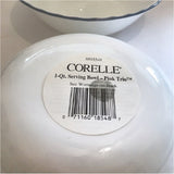 ❤️ NEW Corelle PINK TRIO / English Meadow 1-Qt SERVING BOWL Fluted Blue Grey Rim