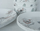 NEW 12-pc Corelle Signature POPPY PRINT DINNERWARE SET Pale Pink White Floral