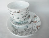 NEW 12-pc Corelle Signature POPPY PRINT DINNERWARE SET Pale Pink White Floral