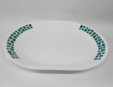 ❤️ CORELLE Precious Colors SERVING PLATTER Entree Plate *Mosaic Tiles EMERALD GREEN