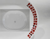 ❤️ CORELLE Precious Colors SERVING PLATTER Entree Plate *Mosaic Tiles RUBY RED