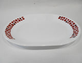 ❤️ CORELLE Precious Colors SERVING PLATTER Entree Plate *Mosaic Tiles RUBY RED