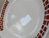 ❤️ CORELLE Precious Colors SERVING PLATTER Entree Plate *Mosaic Tiles RUBY RED