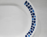 ❤️ CORELLE Precious Colors SERVING PLATTER Entree Plate *Mosaic Tiles SAPPHIRE BLUE