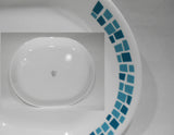 ❤️ CORELLE Precious Colors SERVING PLATTER Entree Plate *TURQUOISE BLUE Mosaic Tiles