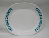 ❤️ CORELLE Precious Colors SERVING PLATTER Entree Plate *TURQUOISE BLUE Mosaic Tiles