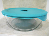 PYREX Pro Deluxe ROUND 12 Cup / 3 Qt DISH & COVER 10"x3.5" Turquoise 8202