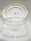 PYREX Pro Deluxe OVAL 3.67 Cup STORAGE DISH & Vent COVER 8500 Ivory White Gray