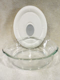 PYREX Pro Deluxe OVAL 3.67 Cup STORAGE DISH & Vent COVER 8500 Ivory White Gray