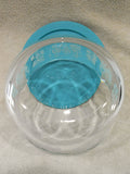 PYREX 4 Cup AMISH BUTTERPRINT Glass Storage Bowl Turquoise WHITE Rooster Wheat