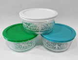 ❤️ 1 PYREX 4-Cup ANGEL HORSE Storage BOWL Nordic Winter Holiday *CHOICE OF COLOR
