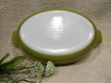 PYREX 10-oz AVOCADO GREEN PIXIE Corning 700 ml AuGratin Dish Milkglass 7" Baker