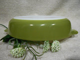 PYREX 10-oz AVOCADO GREEN PIXIE Corning 700 ml AuGratin Dish Milkglass 7" Baker