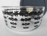 ❤️ New 2014 PYREX 4 Cup BLACK BATS 1-Qt Storage BOWL Spooky Halloween