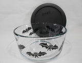 ❤️ New 2013 PYREX 4 Cup BLACK BATS 1-Qt Storage BOWL Creepy Spooky Halloween