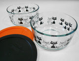 ❤️ New PYREX CATS 4 Cup HALLOWEEN STORAGE Bowl Spooky Scary *BLACK or ORANGE