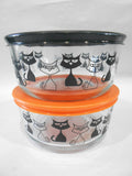 ❤️ New PYREX CATS 4 Cup HALLOWEEN STORAGE Bowl Spooky Scary *BLACK or ORANGE