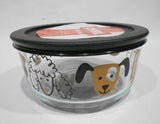 ❤️ NEW Pyrex 4 Cup FUREVER FRIENDS Glass Storage Bowl & Cover *PUPPY DOG BREEDS