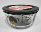 ❤️ NEW Pyrex 4 Cup FUREVER FRIENDS Glass Storage Bowl & Cover *PUPPY DOG BREEDS