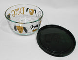 ❤️ NEW Pyrex 4 Cup FUREVER FRIENDS Glass Storage Bowl & Cover *PUPPY DOG BREEDS