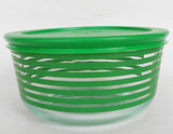 PYREX Stripes MEMORY LANE 4 Cup Storage Bowl CHOOSE: GREEN RED WHITE BLUE YELLOW