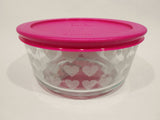 1 PYREX Love 4 CUP Storage Bowl WHITE VALENTINE HEARTS *Choose RED or PINK COVER