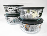 ❤️ 8-pc PYREX Nightmare Before Christmas HALLOWEEN Storage Set FRIGHT SPOOKY