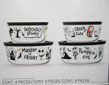 ❤️ 8-pc PYREX Nightmare Before Christmas HALLOWEEN Storage Set FRIGHT SPOOKY
