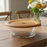 PYREX Pro Deluxe OVAL 12 Cup / 3 Qt Glass DISH & Gold Vent Cover 8501