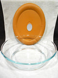 PYREX Pro Deluxe OVAL 12 Cup / 3 Qt Glass DISH & Gold Vent Cover 8501