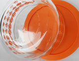 ❤️ 2014 PYREX 4 Cup ORANGE PUMPKIN ROWS 1-Qt Storage BOWL Spooky Halloween