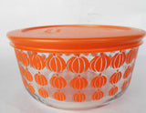 ❤️ 6-pc PYREX Halloween 4-Cup STORAGE BOWLS w/Covers 1-Qt Pumpkins, Ghosts & Bats
