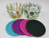 ❤️ NEW 8-pc PYREX STAR WARS 4 Cup Glass STORAGE BOWL SET w/Covers Darth Vader Yoda Chewbacca & Droids