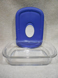 PYREX Pro Deluxe 8210 RECTANGULAR 2 Cup 1.875 STORAGE DISH & Blue VENT COVER