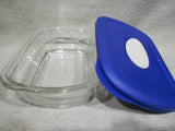 PYREX Pro Deluxe 8210 RECTANGULAR 2 Cup 1.875 STORAGE DISH & Blue VENT COVER