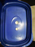 PYREX Pro Deluxe 8210 RECTANGULAR 2 Cup 1.875 STORAGE DISH & Blue VENT COVER