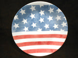 6 CORELLE Red White Blue 8.5" LUNCH PLATES Faded Old Glory Stars Stripes America