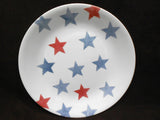 6 CORELLE Red White Blue 8.5" LUNCH PLATES Faded Old Glory Stars Stripes America