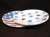 6 CORELLE Red White Blue 8.5" LUNCH PLATES Faded Old Glory Stars Stripes America