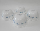 ❤️ 5-pc Corelle SECRET GARDEN SNACK SET Blue Floral 1-Qt Serving Bowl & 6-oz Ramekins
