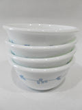❤️ 4 Corelle SECRET GARDEN 6-oz RAMEKIN BOWLS Blue Dessert Fruit Sauce Condiment